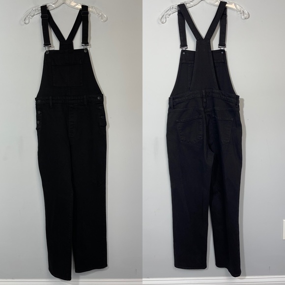 J BRAND JULES OVERALLS JEAN DUNGAREES BLACK BOYFRIEND STRAIGHT LEG RETRO DENIM M - Picture 6 of 16